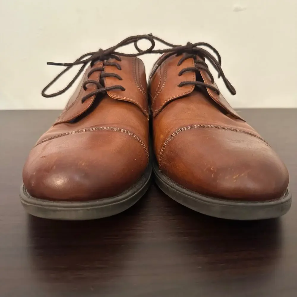 Florsheim Brown Leather Midtown Cap Toe Lace-Up Oxford Dress Shoes Size 10 Men's